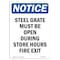 Signmission Safety Sign, OSHA Notice, 24" Height, Rigid Plastic, Notice Steel Grate Must Be Open Sign, Portrait OS-NS-P-1824-V-16618 - alternate 1
